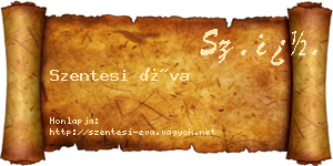 Szentesi Éva névjegykártya