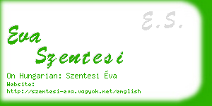 eva szentesi business card